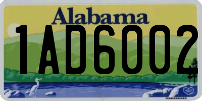 AL license plate 1AD6002