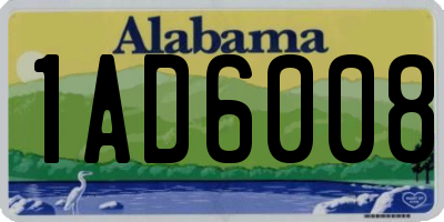 AL license plate 1AD6008