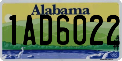AL license plate 1AD6022