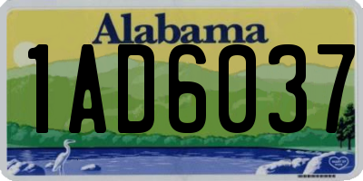 AL license plate 1AD6037