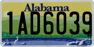 AL license plate 1AD6039