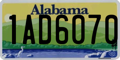 AL license plate 1AD6070