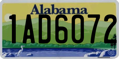 AL license plate 1AD6072