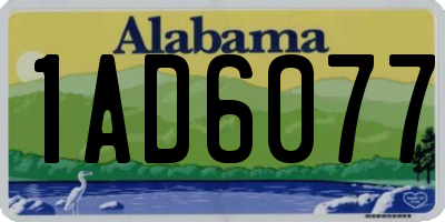 AL license plate 1AD6077
