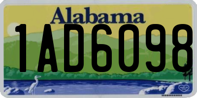 AL license plate 1AD6098