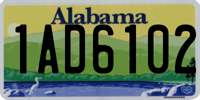 AL license plate 1AD6102