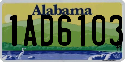 AL license plate 1AD6103