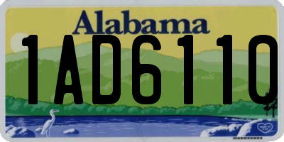 AL license plate 1AD6110