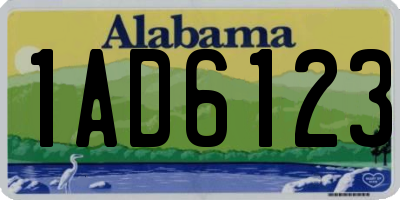 AL license plate 1AD6123