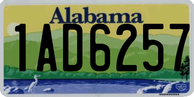 AL license plate 1AD6257