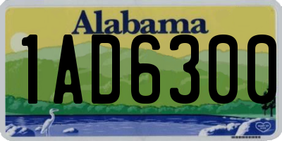 AL license plate 1AD6300