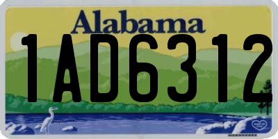 AL license plate 1AD6312