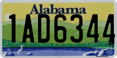 AL license plate 1AD6344