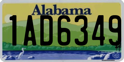 AL license plate 1AD6349
