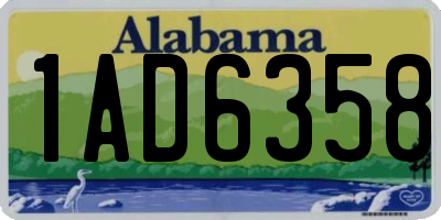 AL license plate 1AD6358
