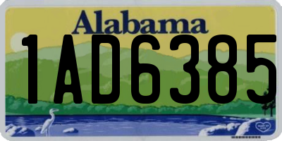 AL license plate 1AD6385