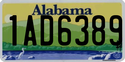 AL license plate 1AD6389