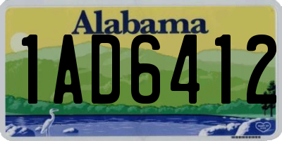 AL license plate 1AD6412