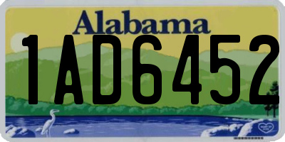 AL license plate 1AD6452