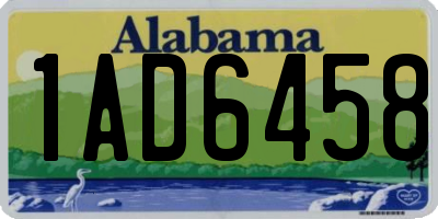 AL license plate 1AD6458