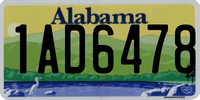 AL license plate 1AD6478
