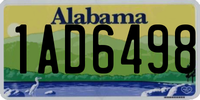 AL license plate 1AD6498