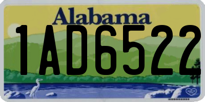 AL license plate 1AD6522