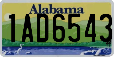 AL license plate 1AD6543