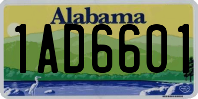 AL license plate 1AD6601