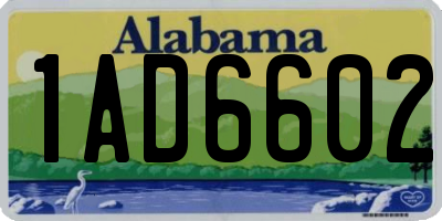 AL license plate 1AD6602