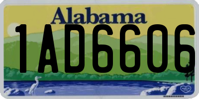 AL license plate 1AD6606