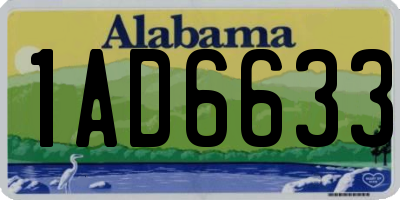 AL license plate 1AD6633