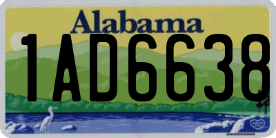 AL license plate 1AD6638