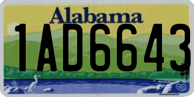 AL license plate 1AD6643