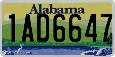 AL license plate 1AD6647