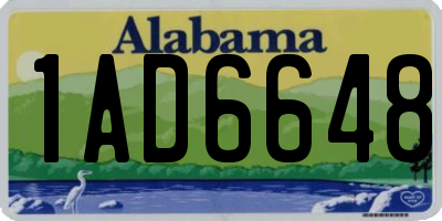 AL license plate 1AD6648