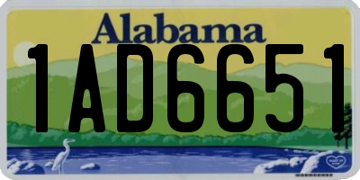 AL license plate 1AD6651