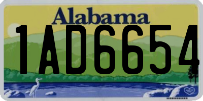 AL license plate 1AD6654