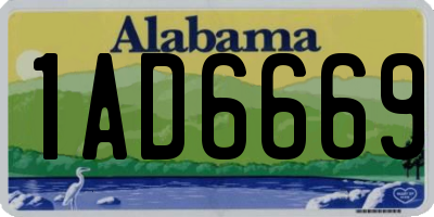 AL license plate 1AD6669