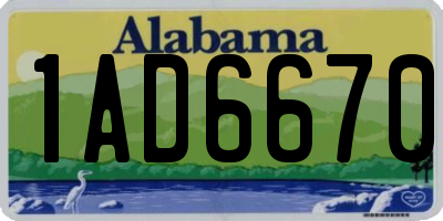 AL license plate 1AD6670