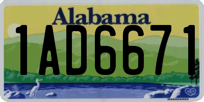 AL license plate 1AD6671