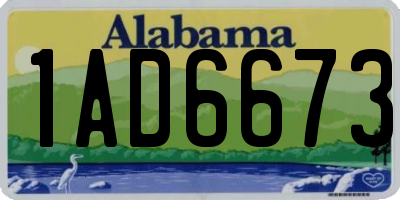 AL license plate 1AD6673