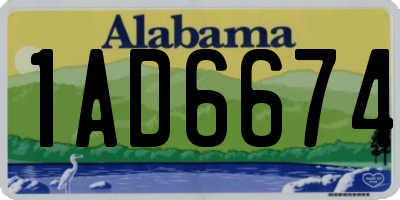 AL license plate 1AD6674