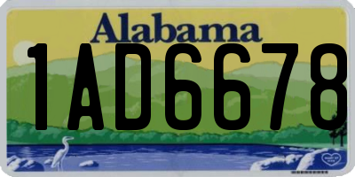 AL license plate 1AD6678