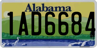 AL license plate 1AD6684