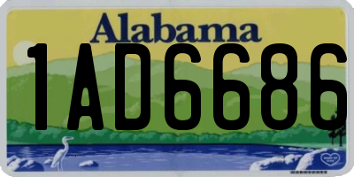 AL license plate 1AD6686