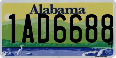 AL license plate 1AD6688