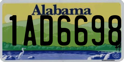 AL license plate 1AD6698