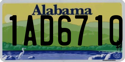 AL license plate 1AD6710
