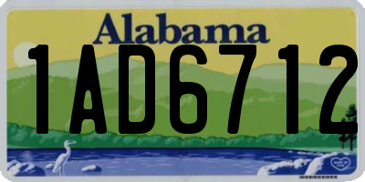 AL license plate 1AD6712